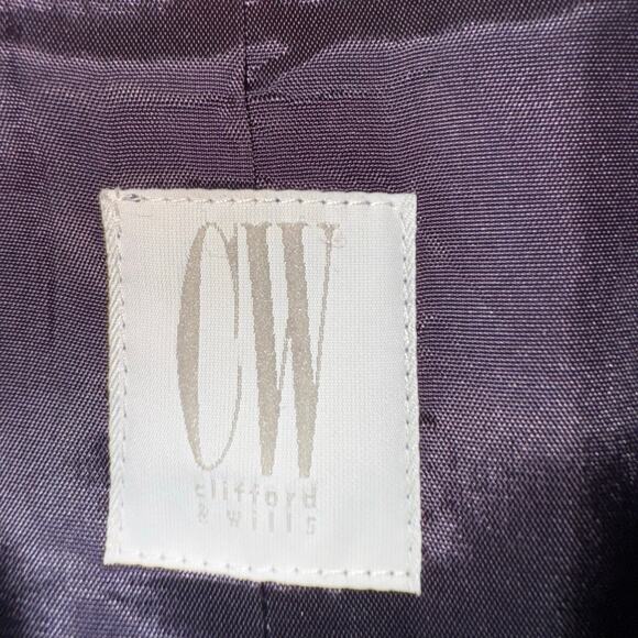 Vintage 90s Clifford & Wills Women’s Wool Plaid Belted Jacket Shacket Sz 10 - Picture 6 of 8